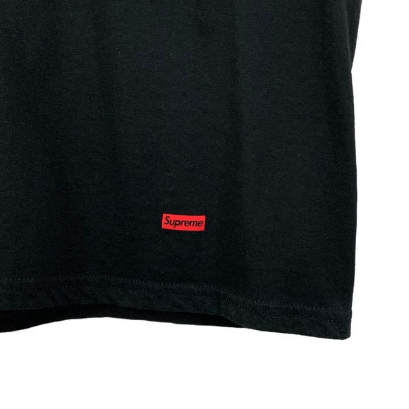 HANES x SUPREME Solid Black T-Shirt Bundle Of 2 Size Small Hanes Supreme Collab - Picture 4 of 13